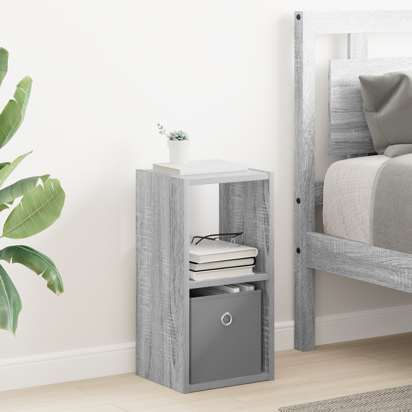 Bedside Table Grey Sonoma 25.5 x 22 x 49.5 cm Engineered Wood