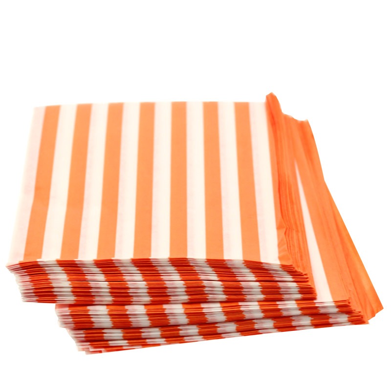 Small Orange Candy Stripe Bags
