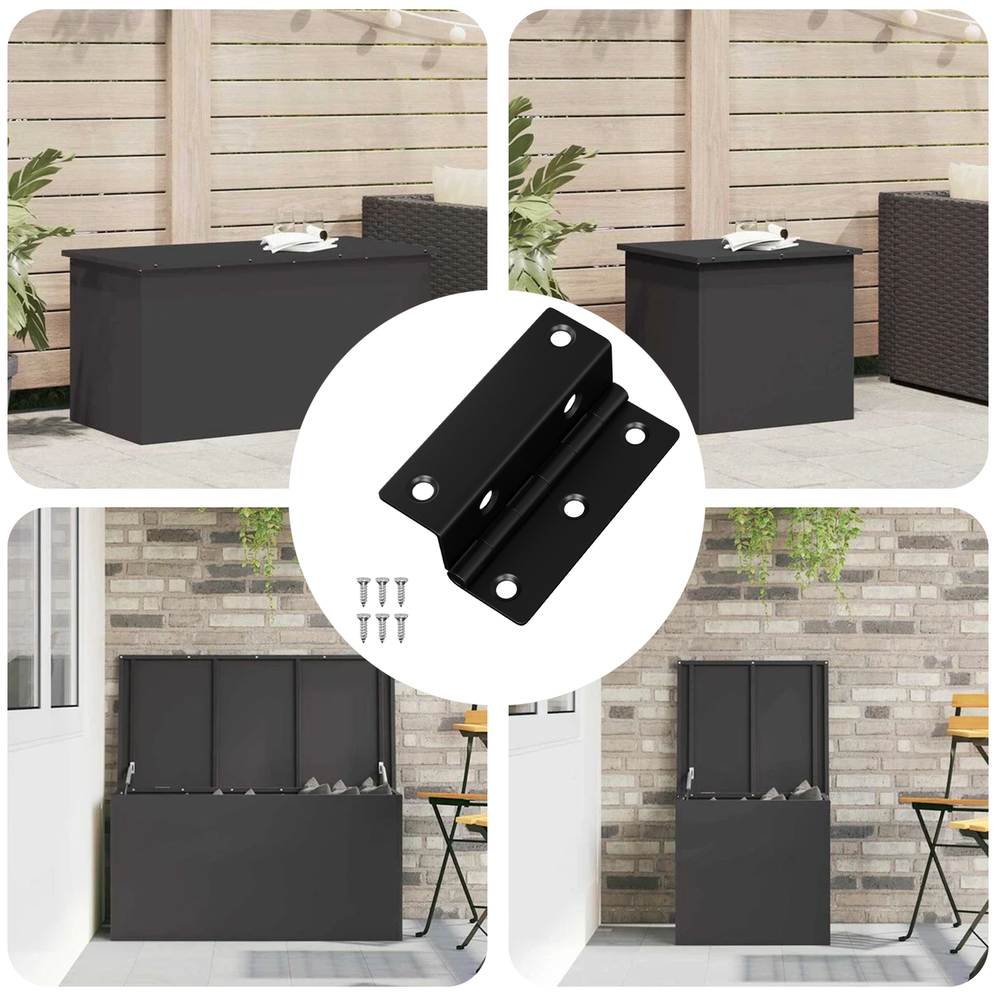 Hinge 537 pcs Black 38 x 17 x 60 mm Iron