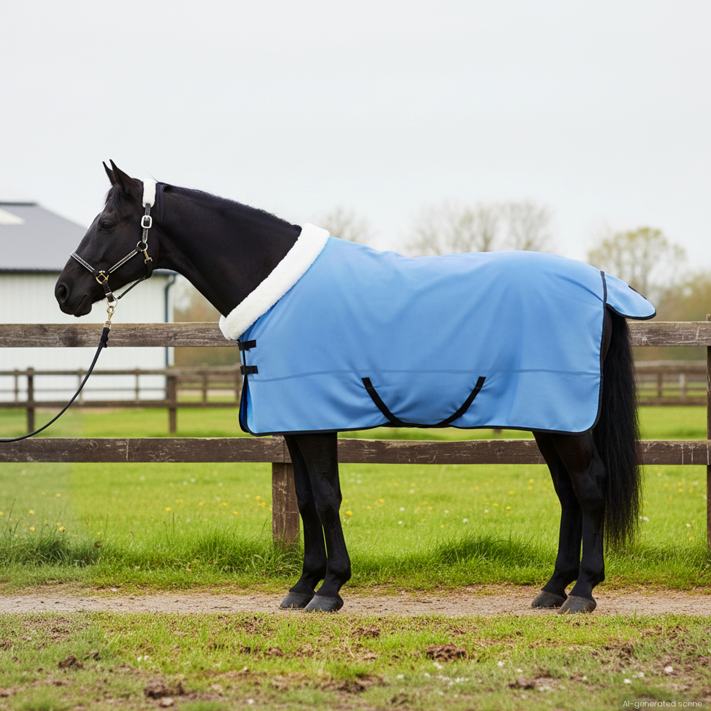 Horse Blanket Full Aqua 165 cm Polar fleece