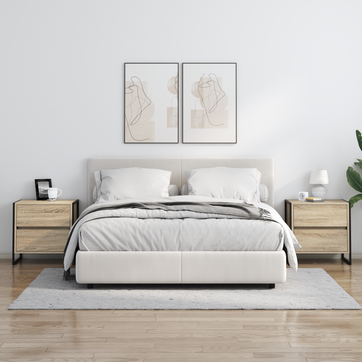 Bedside Table 2 pcs Sonoma 50 x 39.5 x 50 cm Engineered Wood
