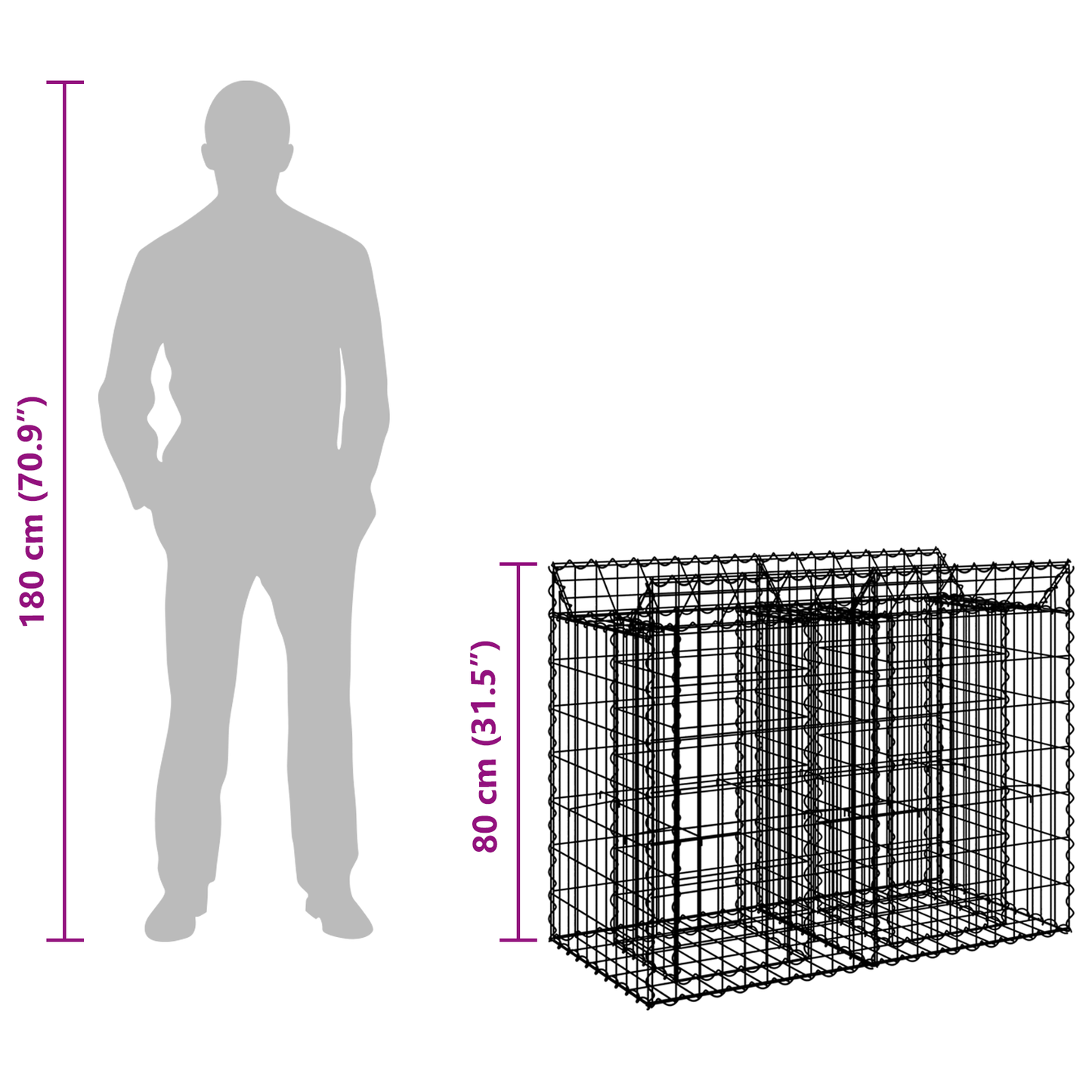 Gabion Raised Bed Silver