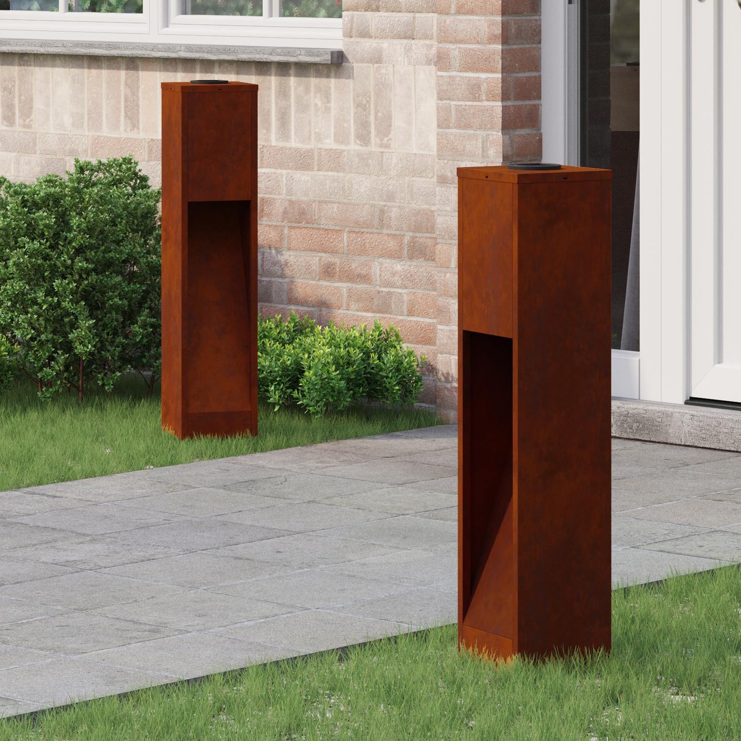 Solar Led Pathway Light 2 pcs Bronze Weathering Steel