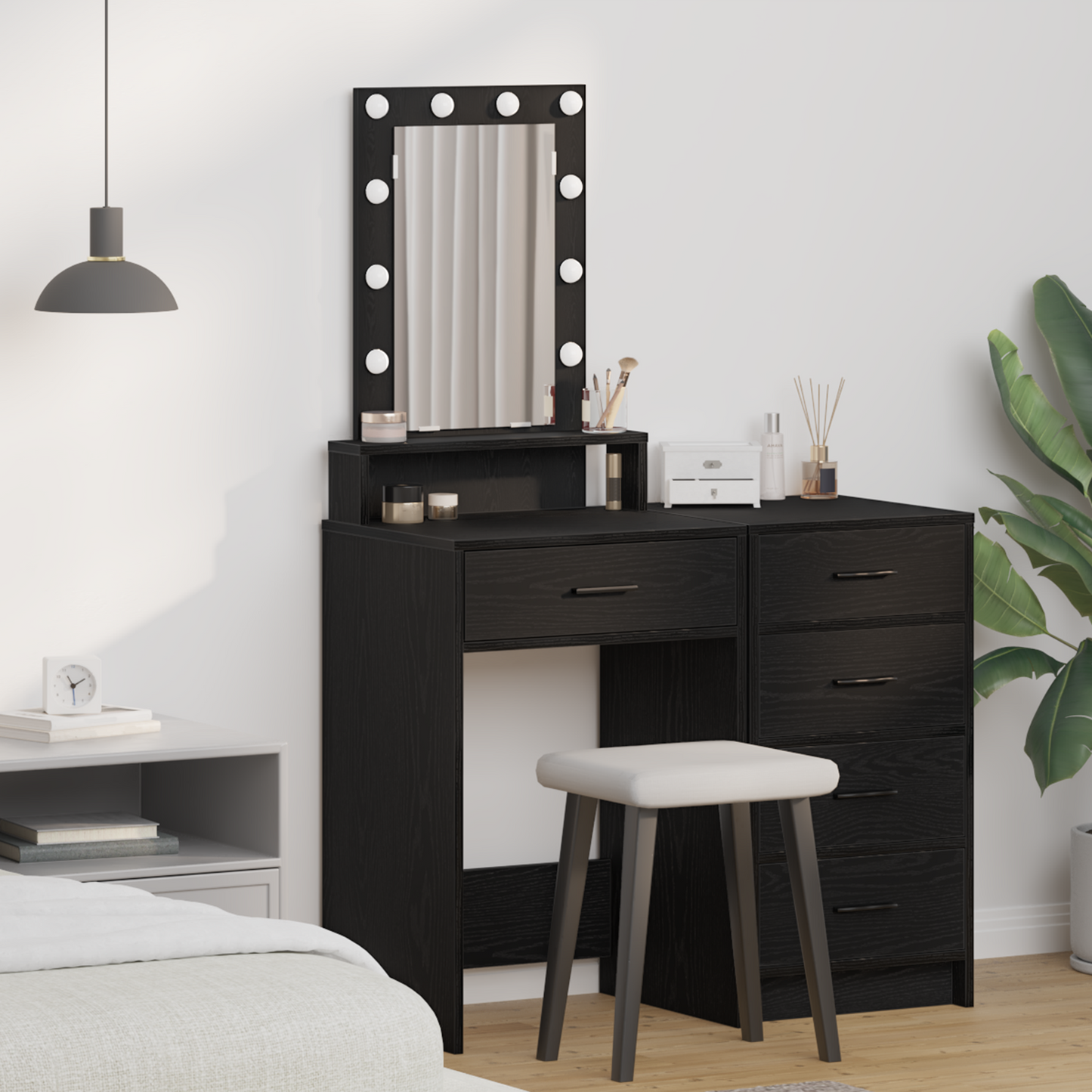 Dressing Table Black 50 x 41 x 140 cm Engineered Wood