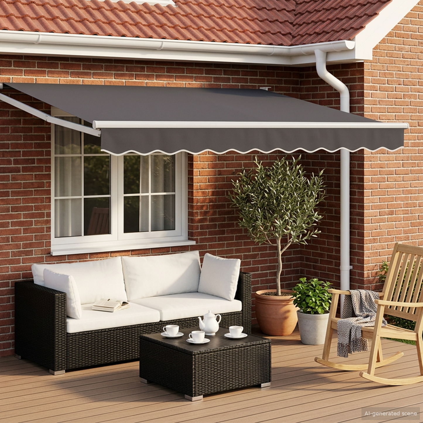 Retractable Awning Anthracite 3.5 x 2 m