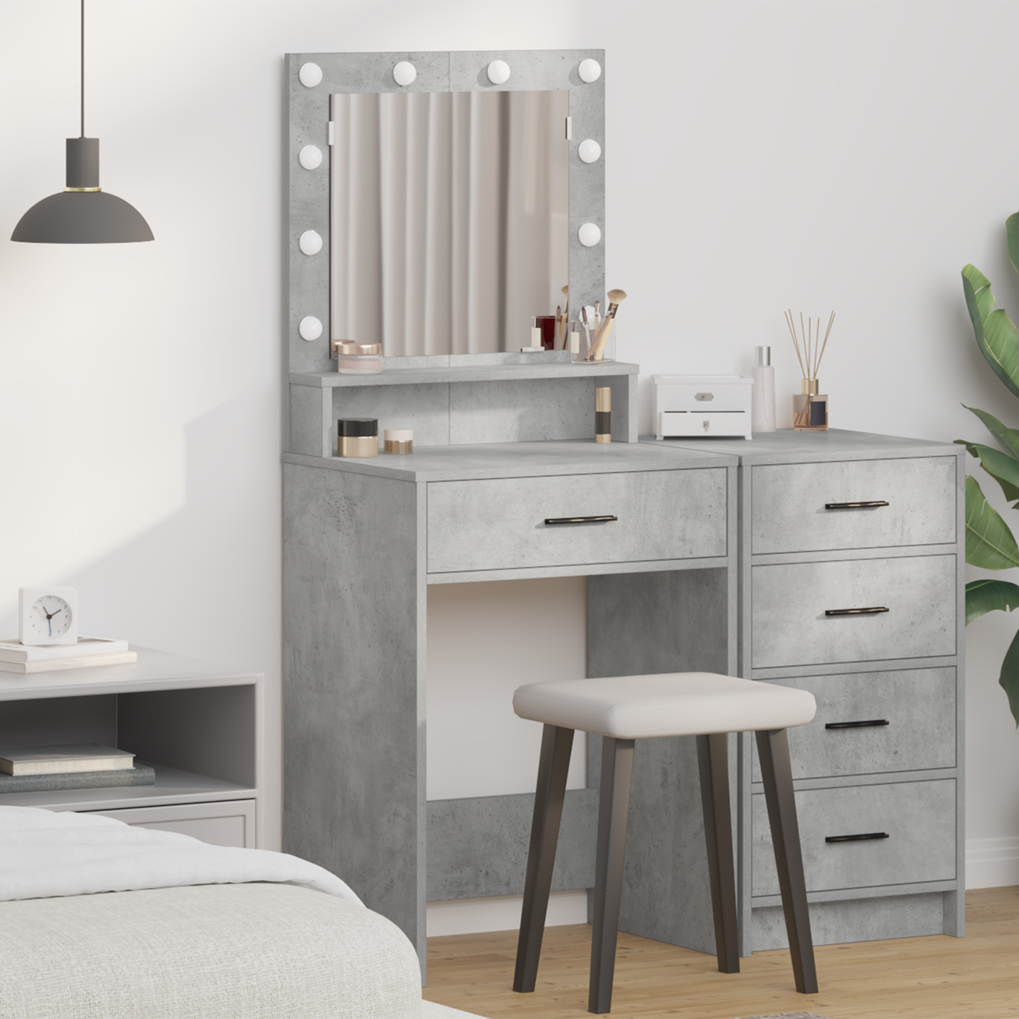 Dressing Table Concrete Grey 50 x 41 x 135 cm Engineered Wood