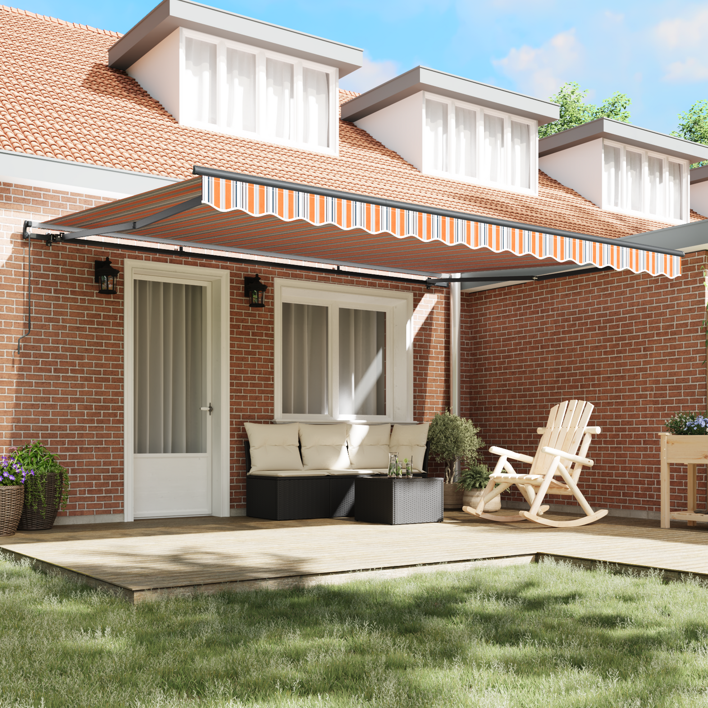 Retractable Awning Multicolour 450 x 300 cm