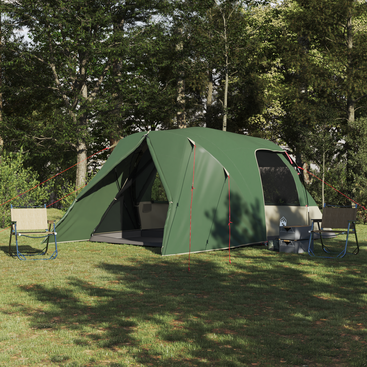Dome Tent 6-Person with Roof Green 500 x 314 x 206 cm