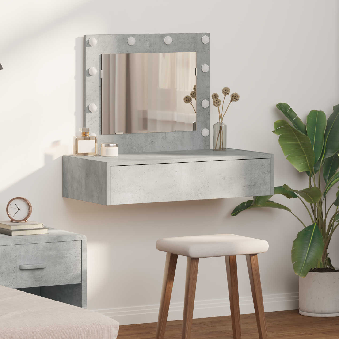 Dressing Table with Drawer Grey 83 x 40 x 70 cm Engineered Wood