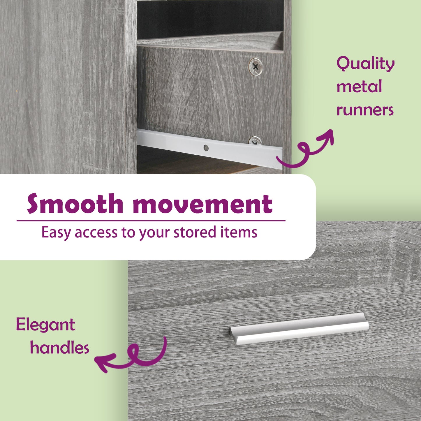 Bed Cabinet Grey Sonoma 50x32x60 cm