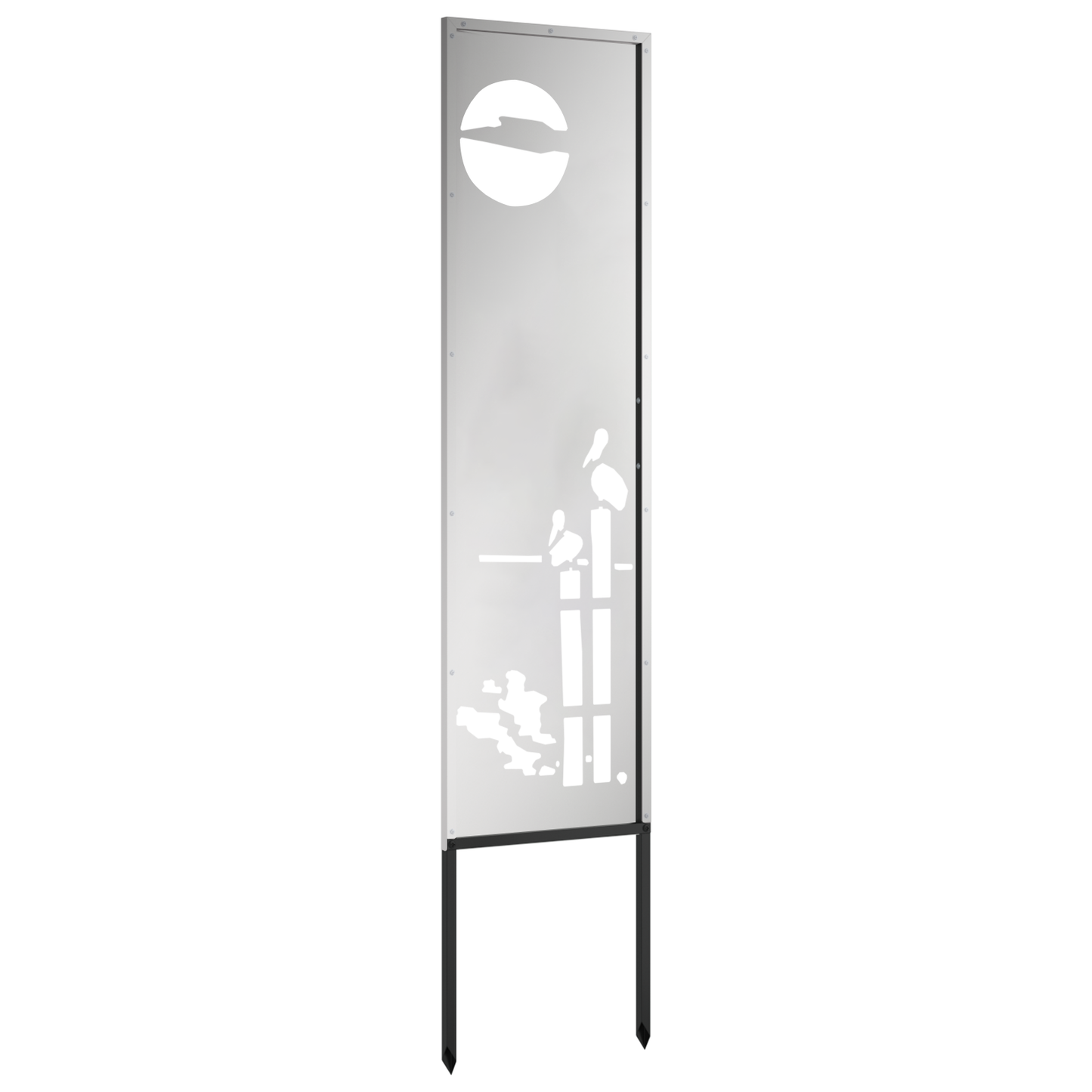 Garden Privacy Screen Silver 32 x 140 cm Galvanised steel