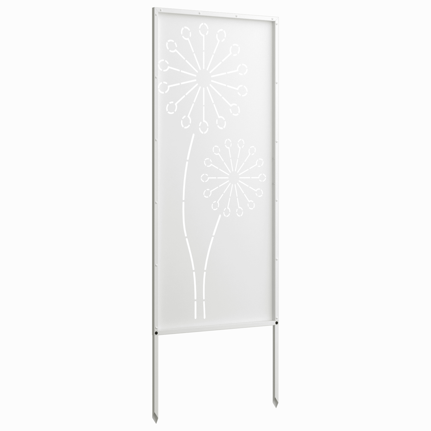 Garden Privacy Screen White 50 x 140 cm Cold-rolled steel