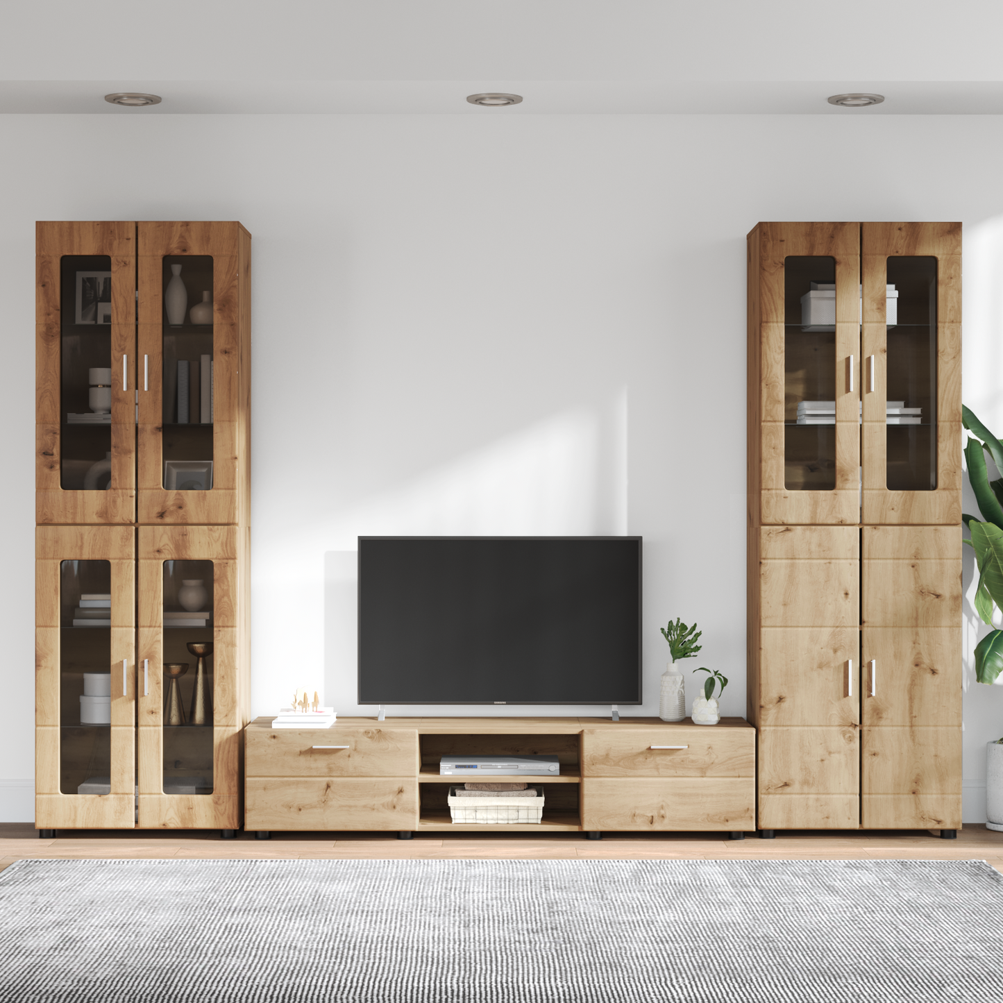 TV Cabinet Set FLORIN 3 pcs Artisan Oak Engineered Wood