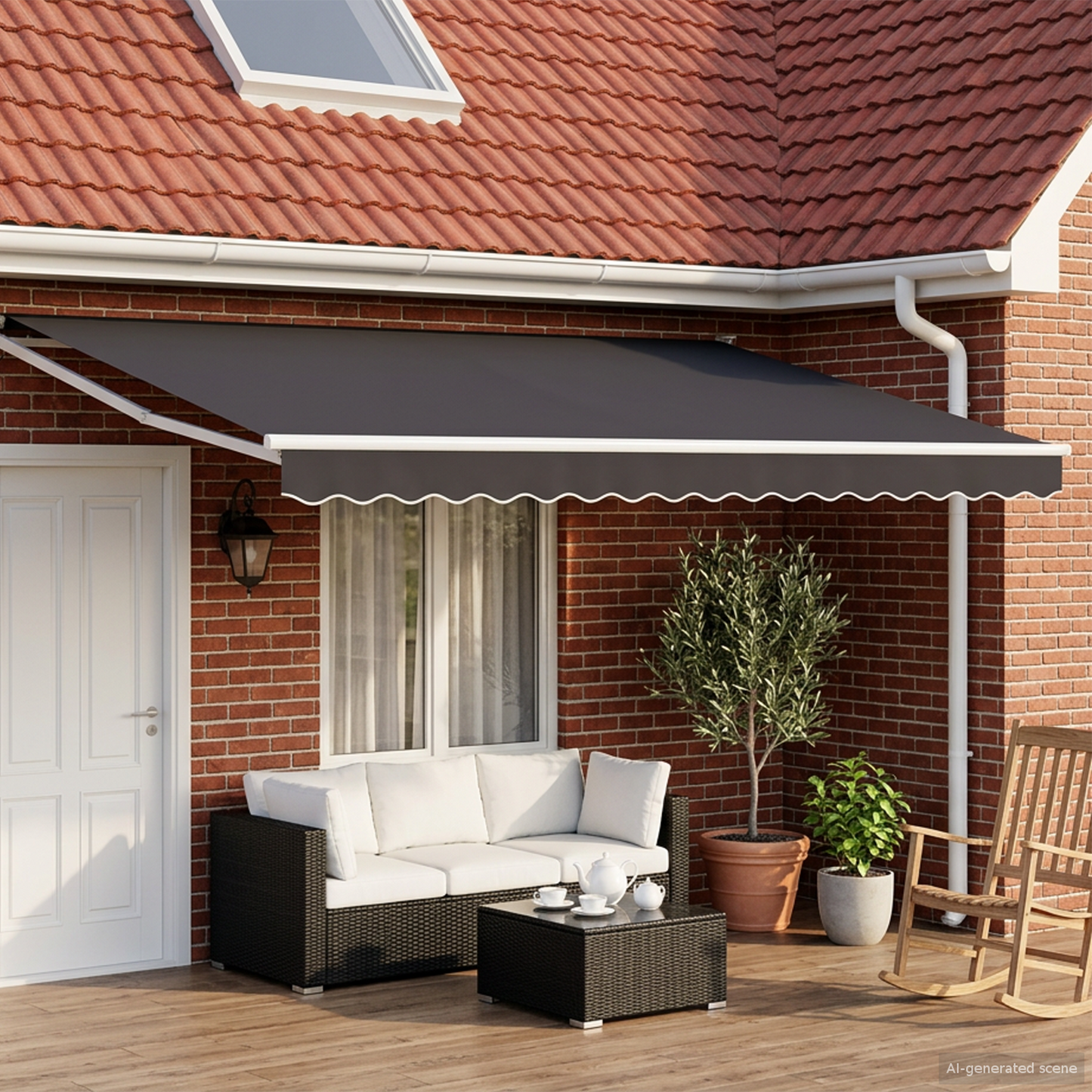 Manual Retractable Awning with LEDs 4 x 3 m