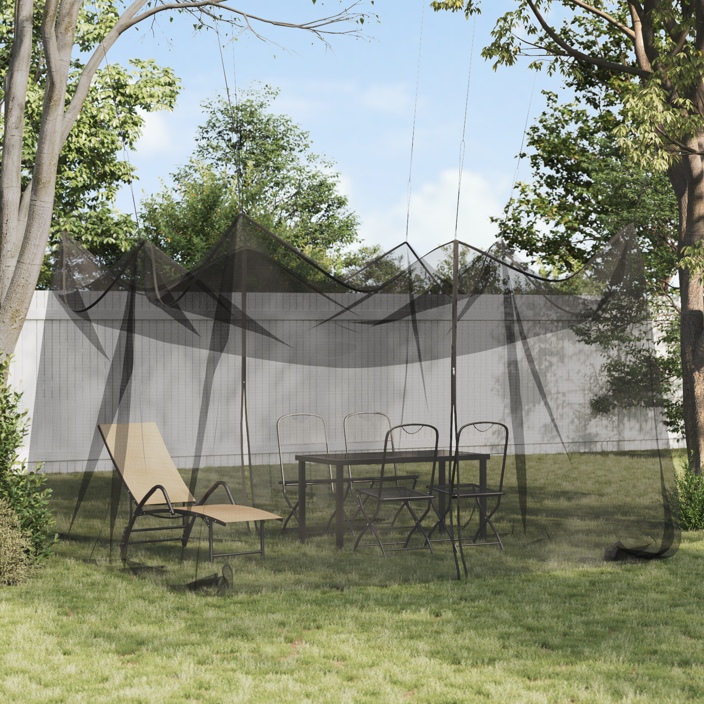 Garden Mosquito Net 156 Mesh Black 4 x 4 x 2.5 m Polyester