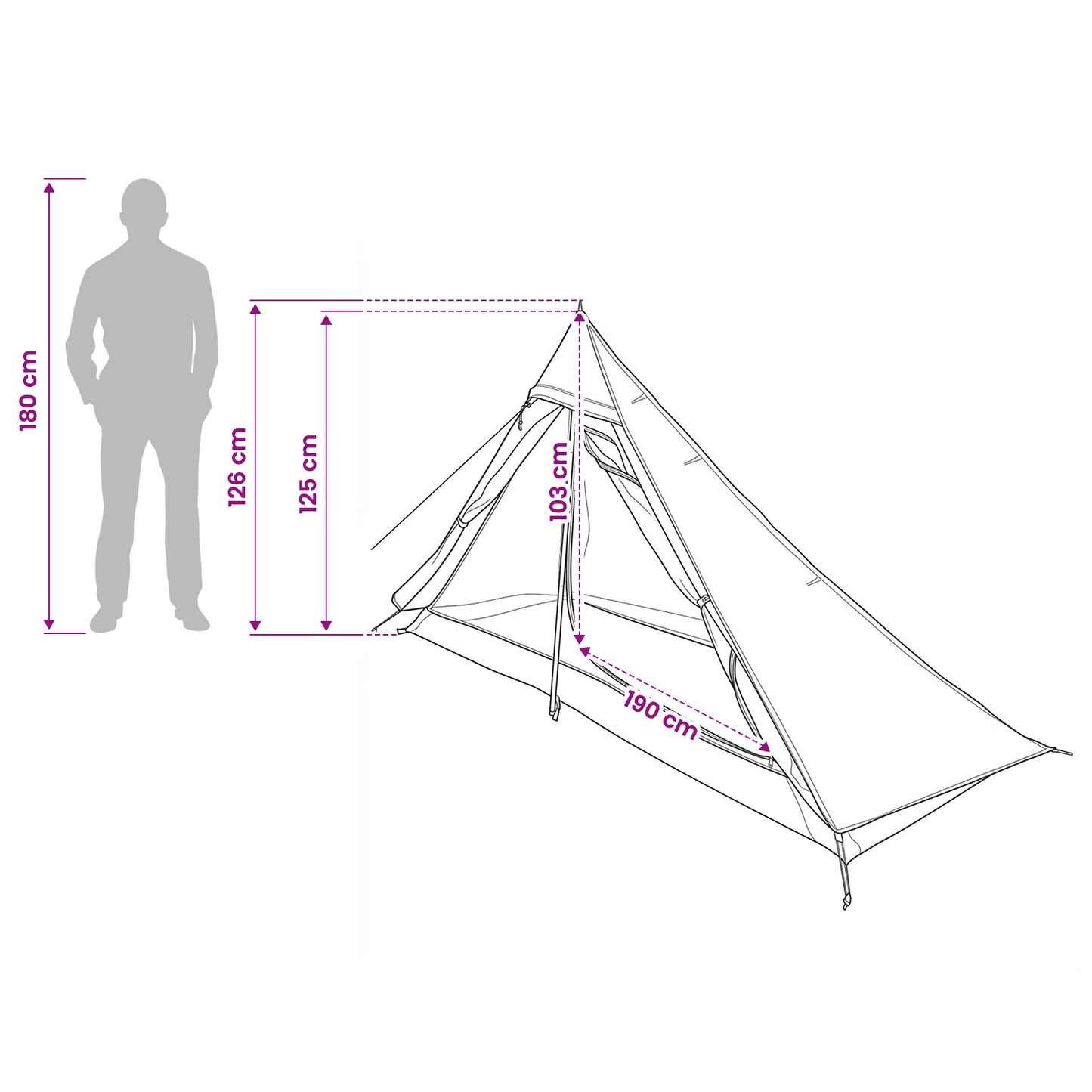 Backpacking Tent Blue 222 x 85 x 125 cm