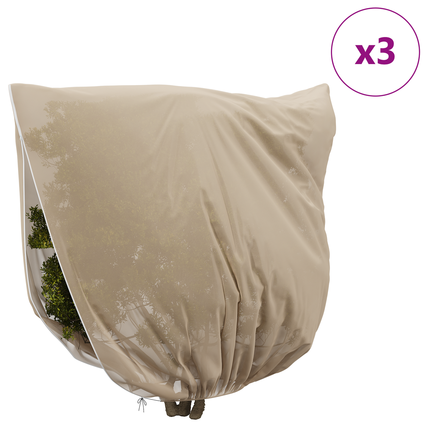 Frost Protection Plant Fleece Covers 3 pcs Beige 3 x 3.93 m