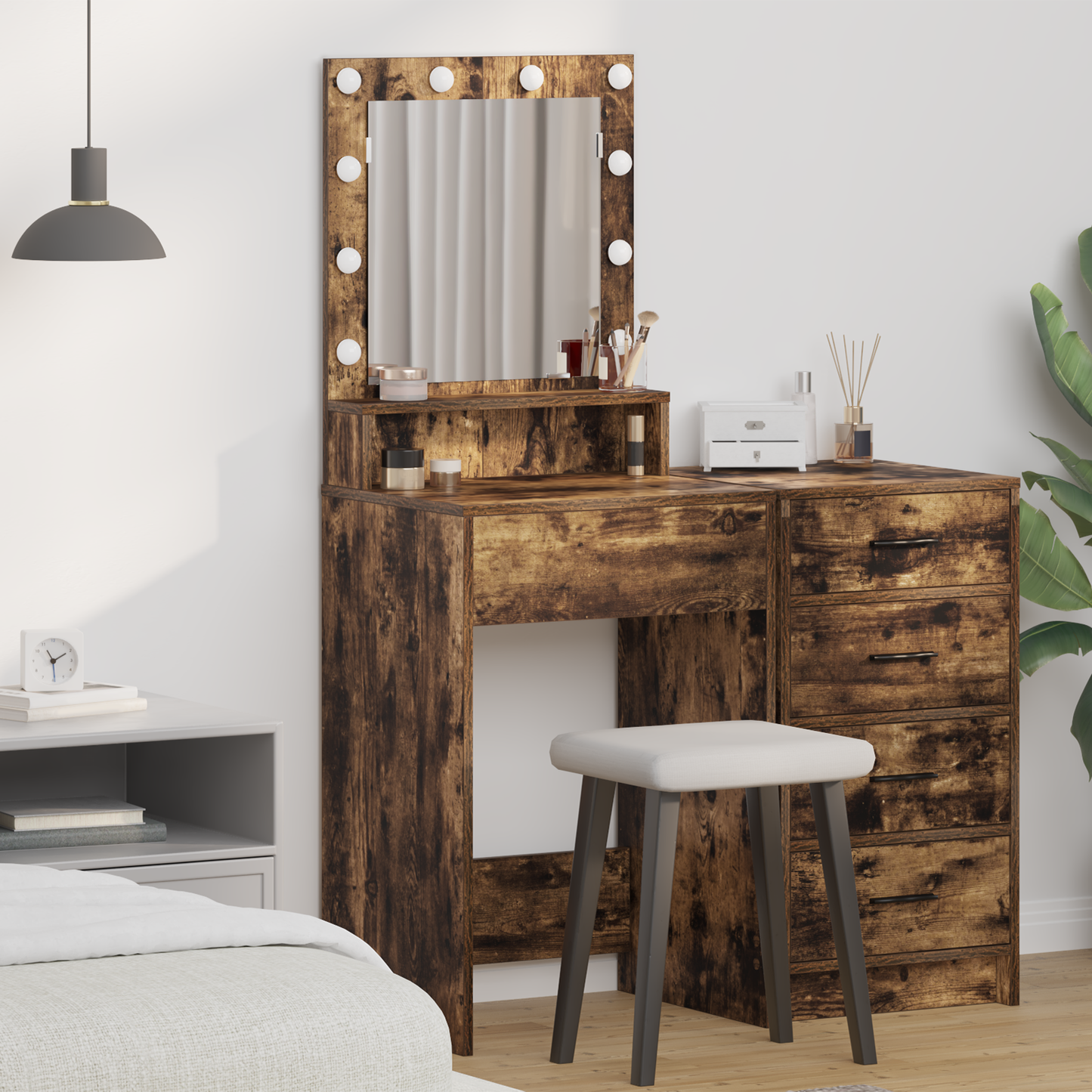 Dressing Table Smoked Oak 50 x 41 x 135 cm Engineered Wood