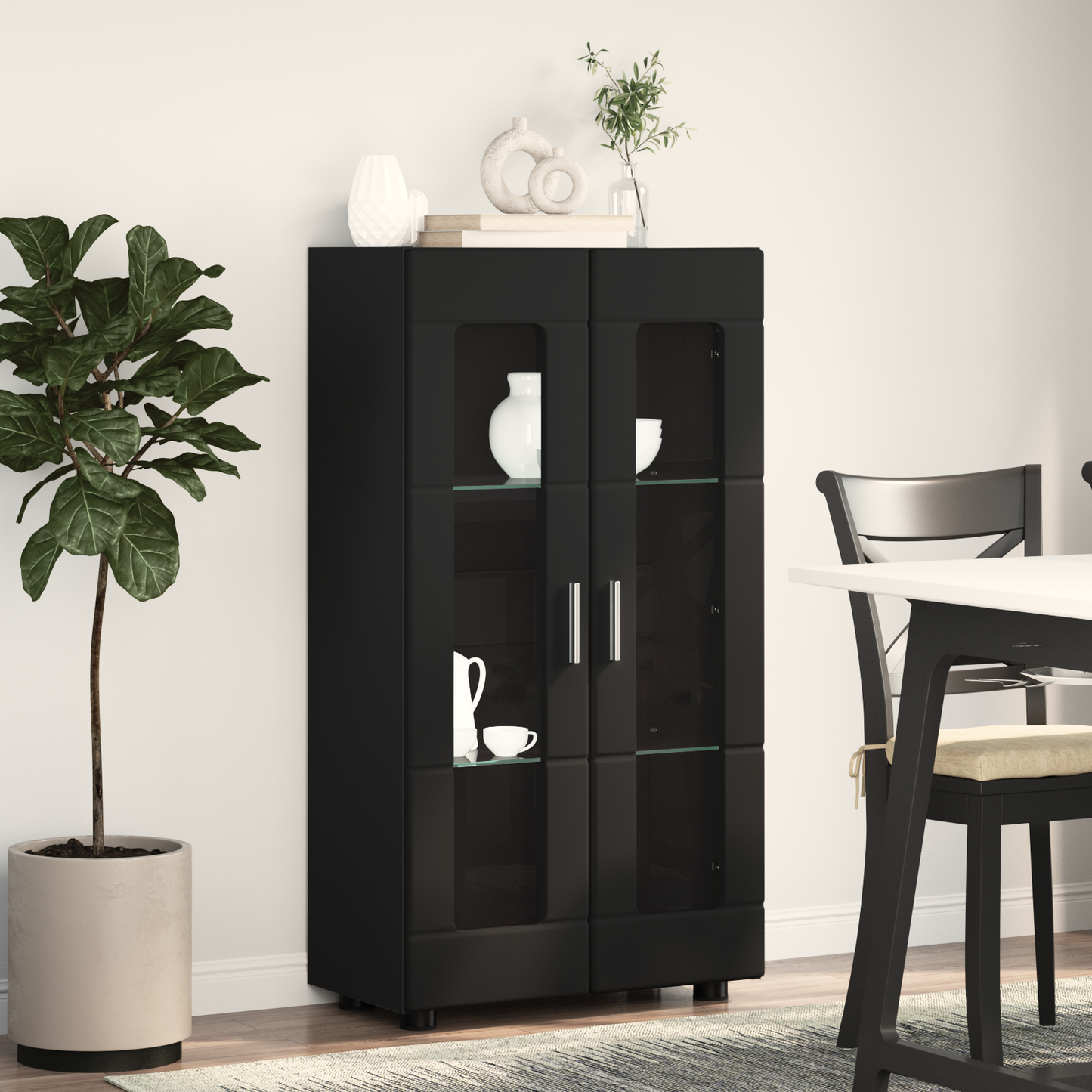 Sideboard FLORIN Black 55.5 x 29 x 100 cm Engineered Wood