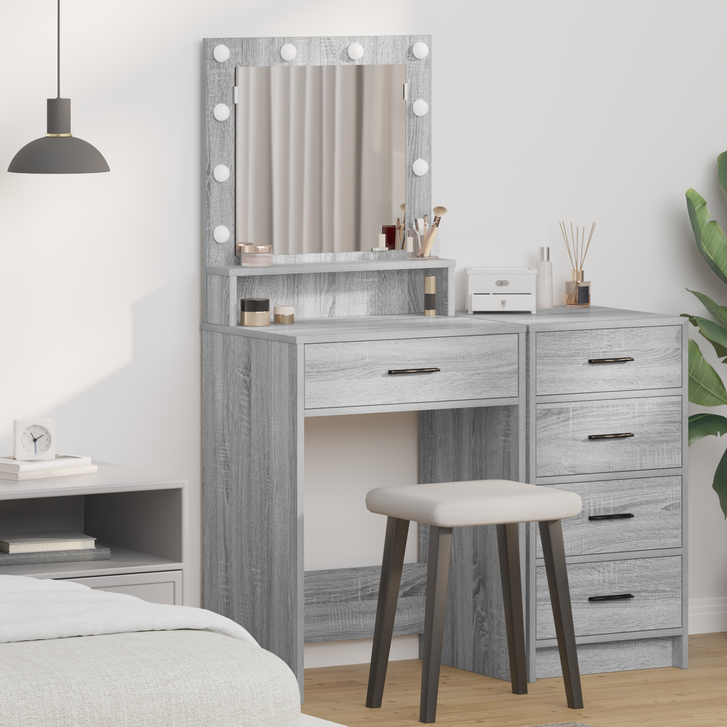 Dressing Table Grey Sonoma 50 x 41 x 135 cm Engineered Wood