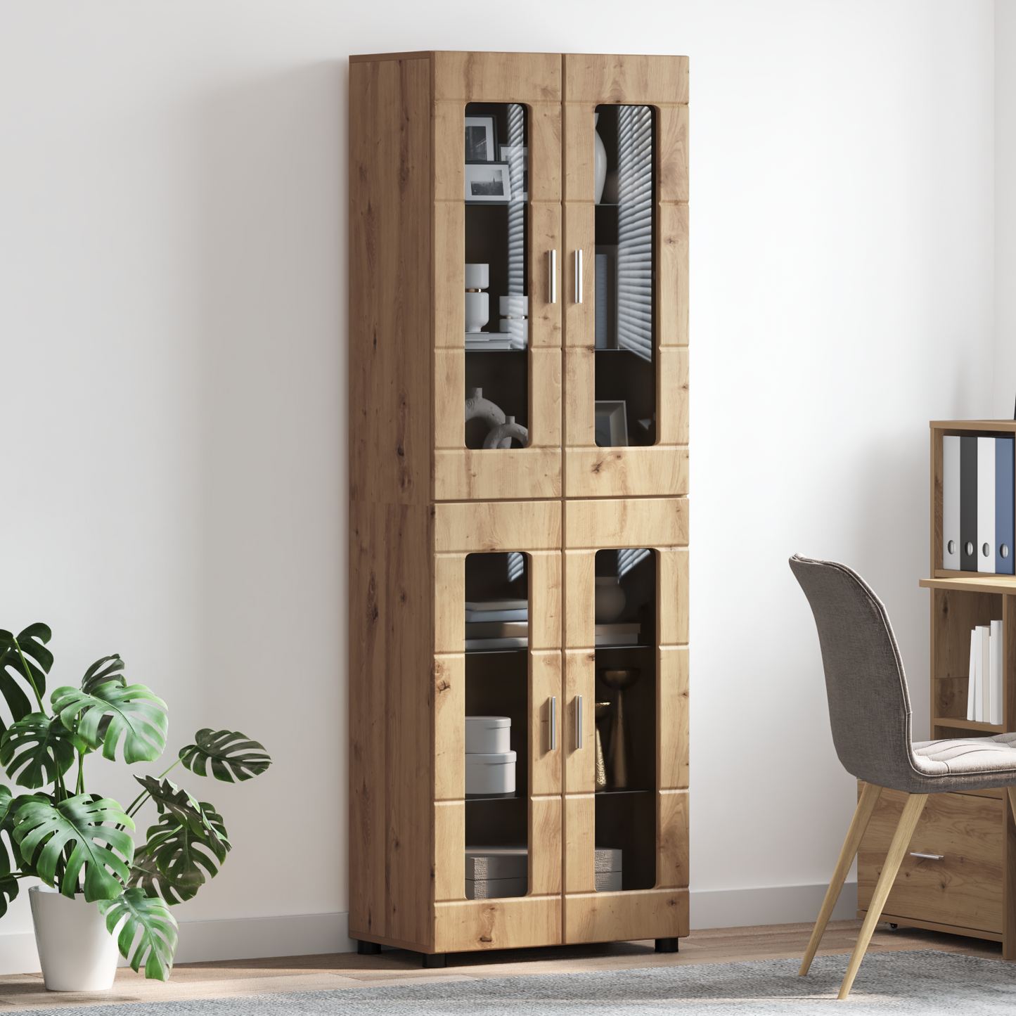 Highboard FLORIN 60 x 35 x 182 cm Artisan Oak Engineered Wood
