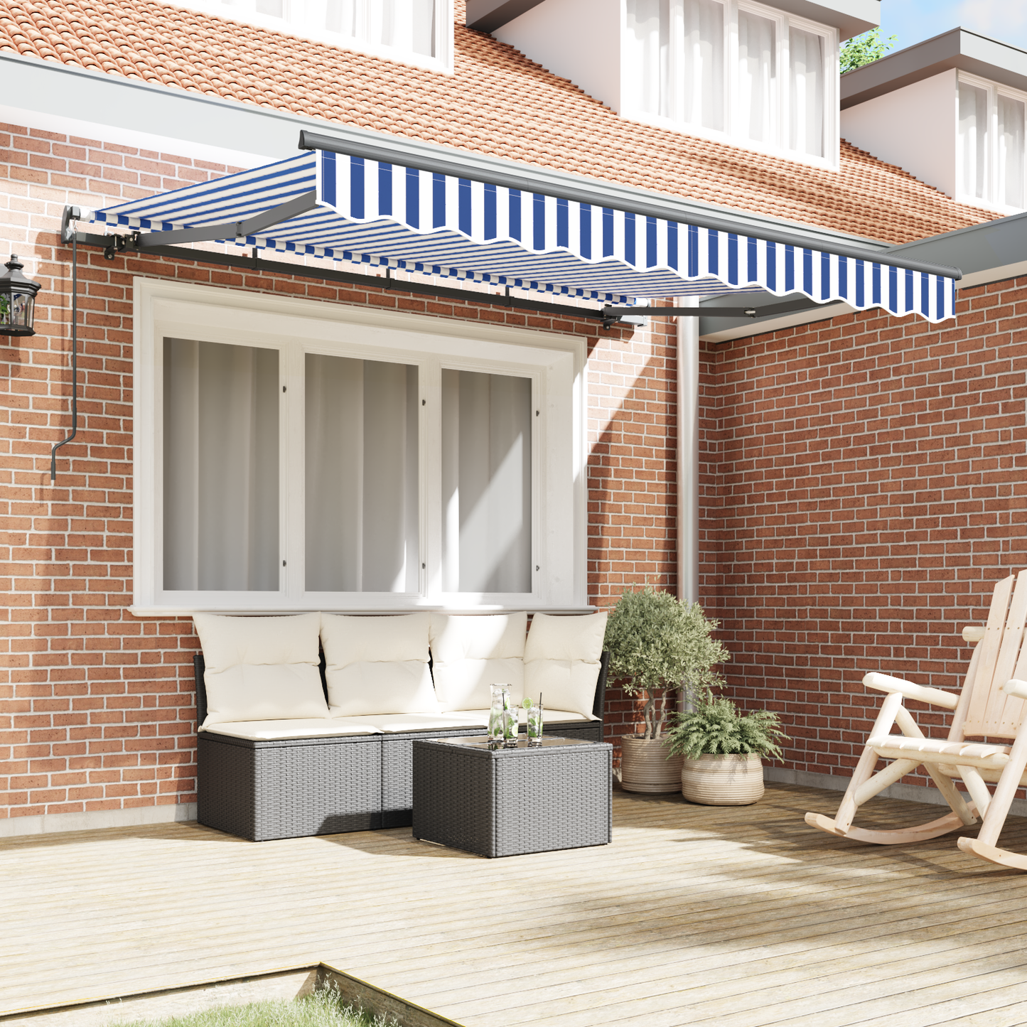 Retractable Awning Blue 250 x 200 cm Fabric