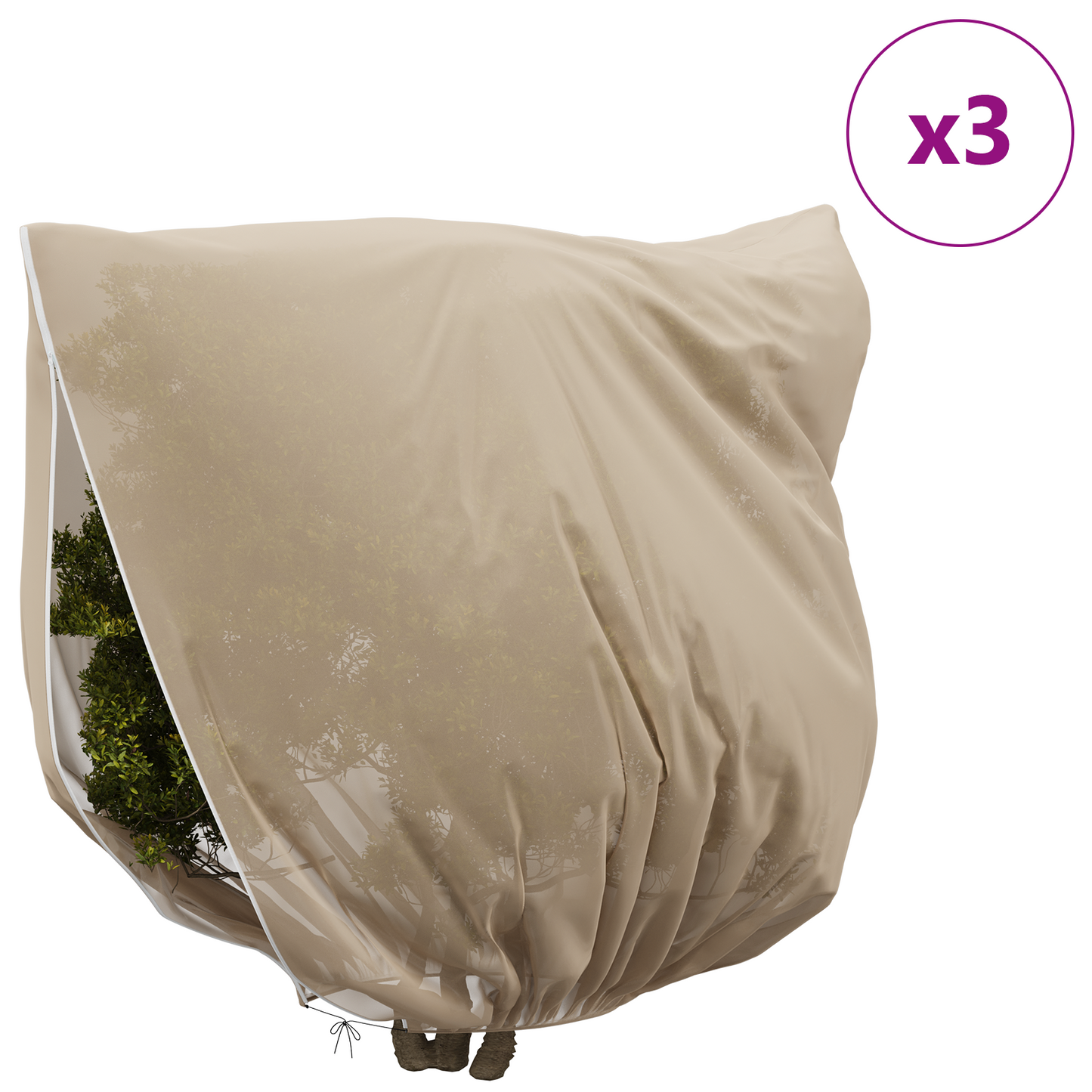 Frost Protection Plant Fleece Covers 3 pcs Beige 2.5 x 3.14 m
