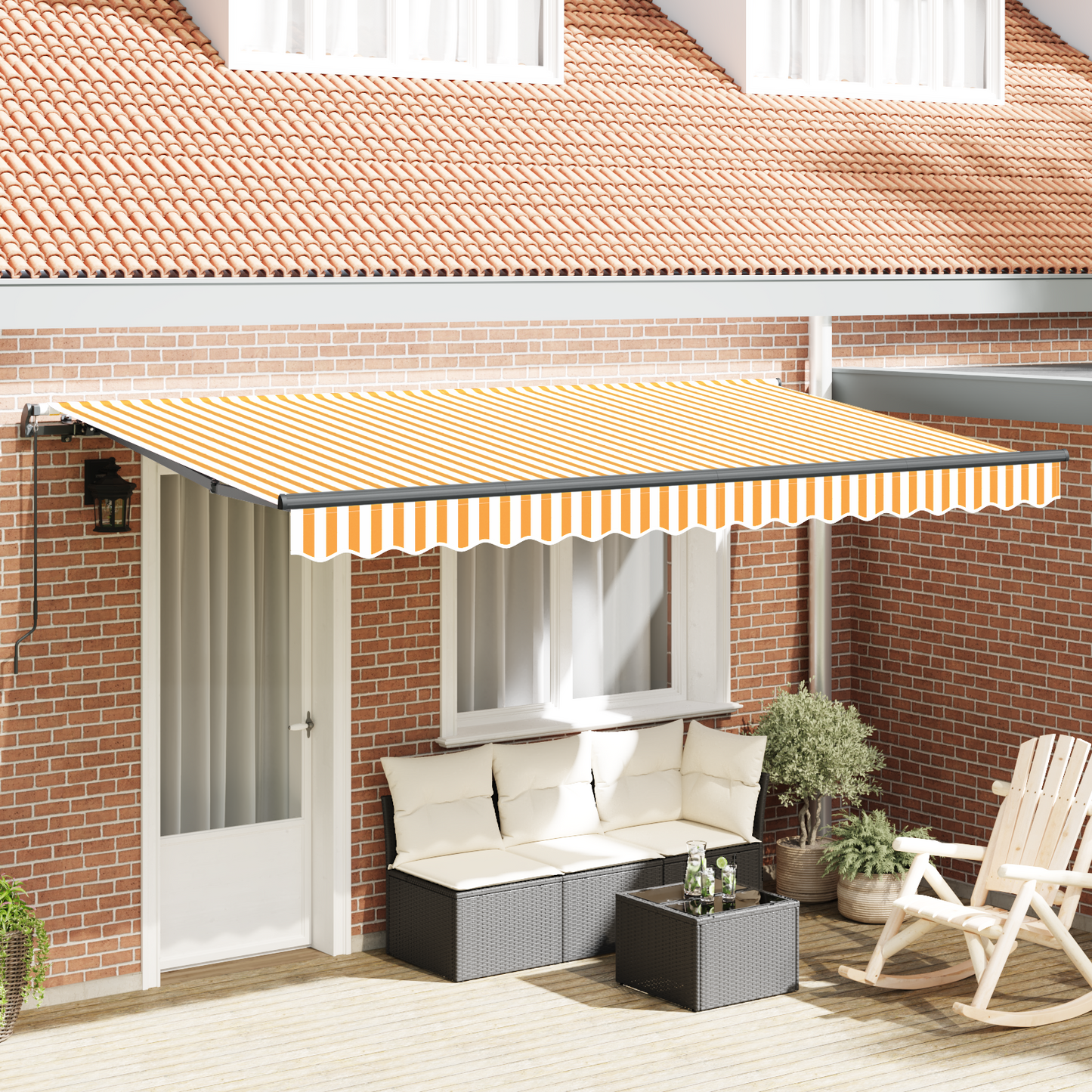 Retractable Awning Yellow 400 x 200 cm Fabric