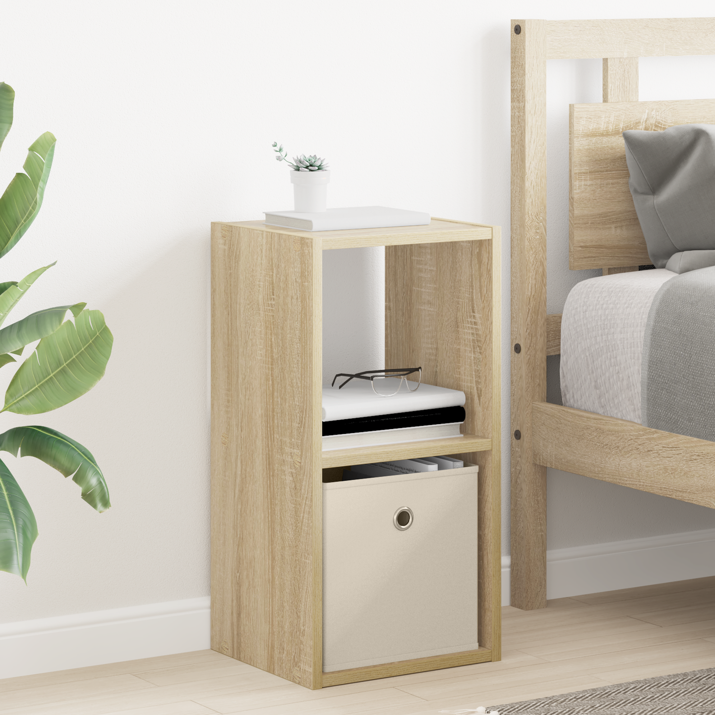 Bedside Table with Drawer 2 pcs Sonoma Oak 30.5 x 27 x 59.5 cm