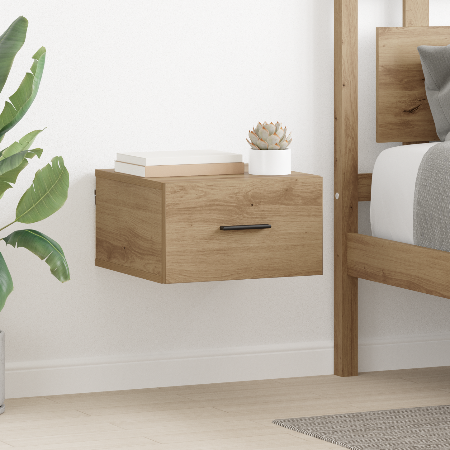 Bedside Cabinet with Drawer 2 pcs Artisan oak 35 x 35 x 20 cm