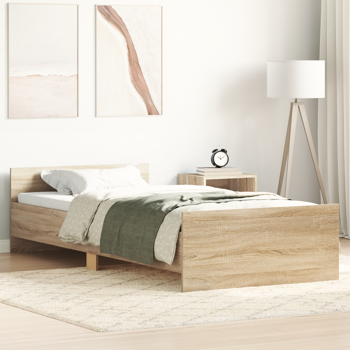 Bed Frame with Headboard Sonoma Oak 80 x 200 cm Engineered Wood