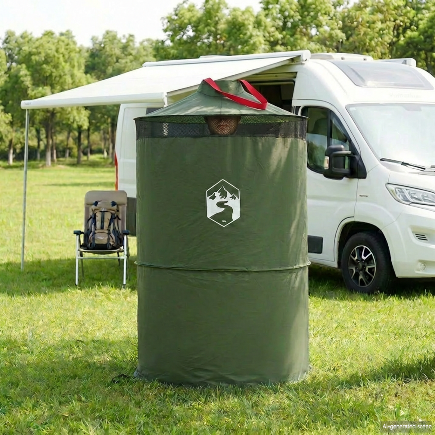 Pop-up Toilet Tent with Hanging Rope Green 97 x 126 cm