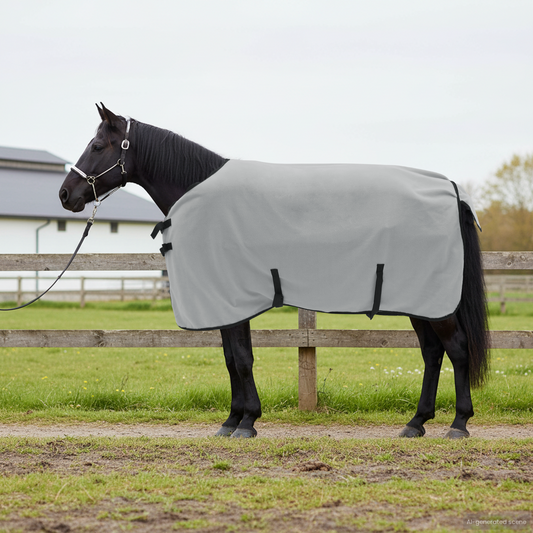 Horse Blanket Light Grey and Pink 75 cm Polyester Fleece