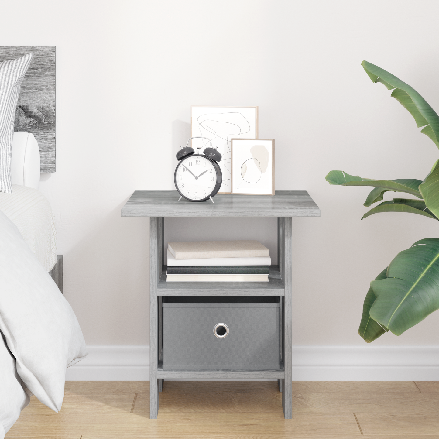 Bedside Table Grey Sonoma 41 x 40 x 45 cm Engineered Wood