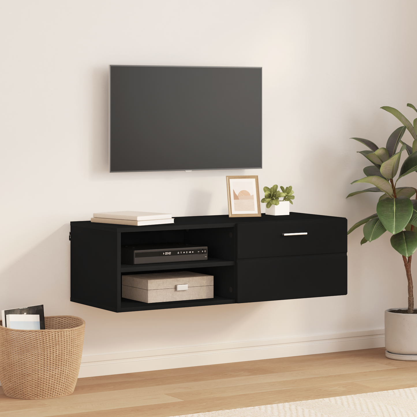 Wooden Cabinet Black 100.5 x 39 x 30 cm Engineered Wood