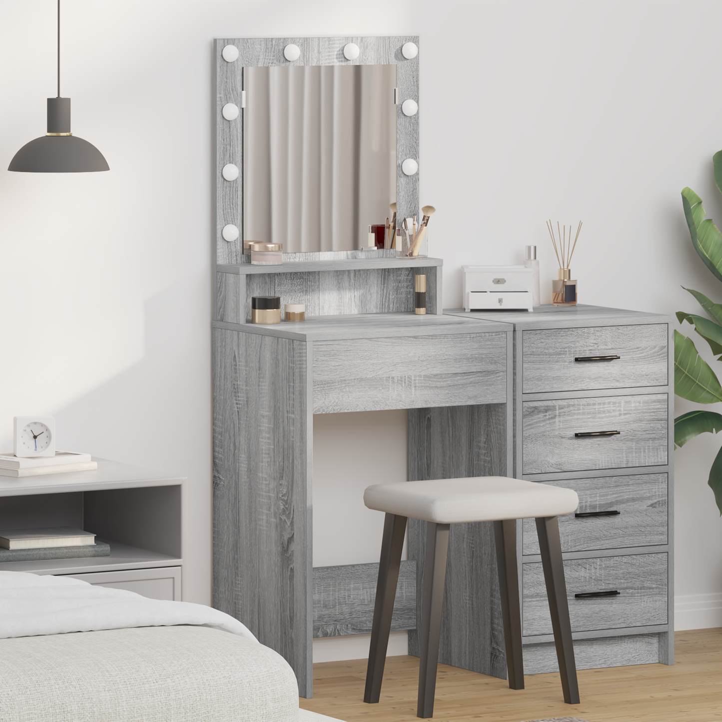 Dressing Table Grey Sonoma 50 x 41 x 135 cm Engineered Wood