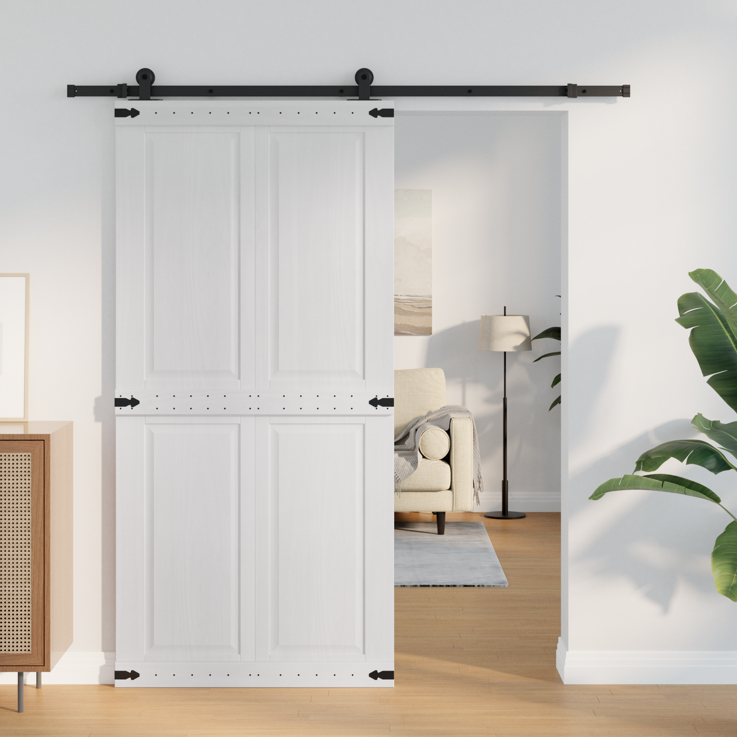 Barn Door Corona White 100 x 210 cm Solid Pine Wood