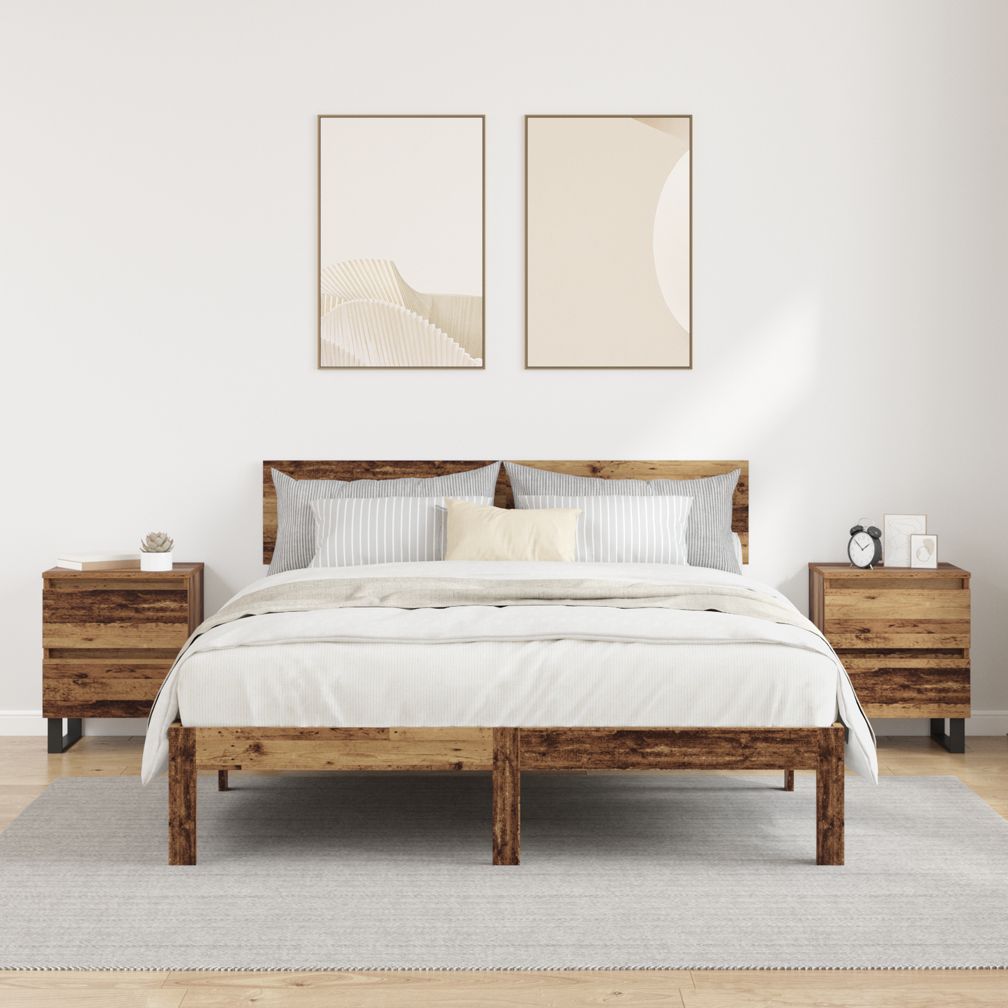 Bedside Cabinet 2 pcs Old Wood 40 x 35 x 50 cm Engineered Wood