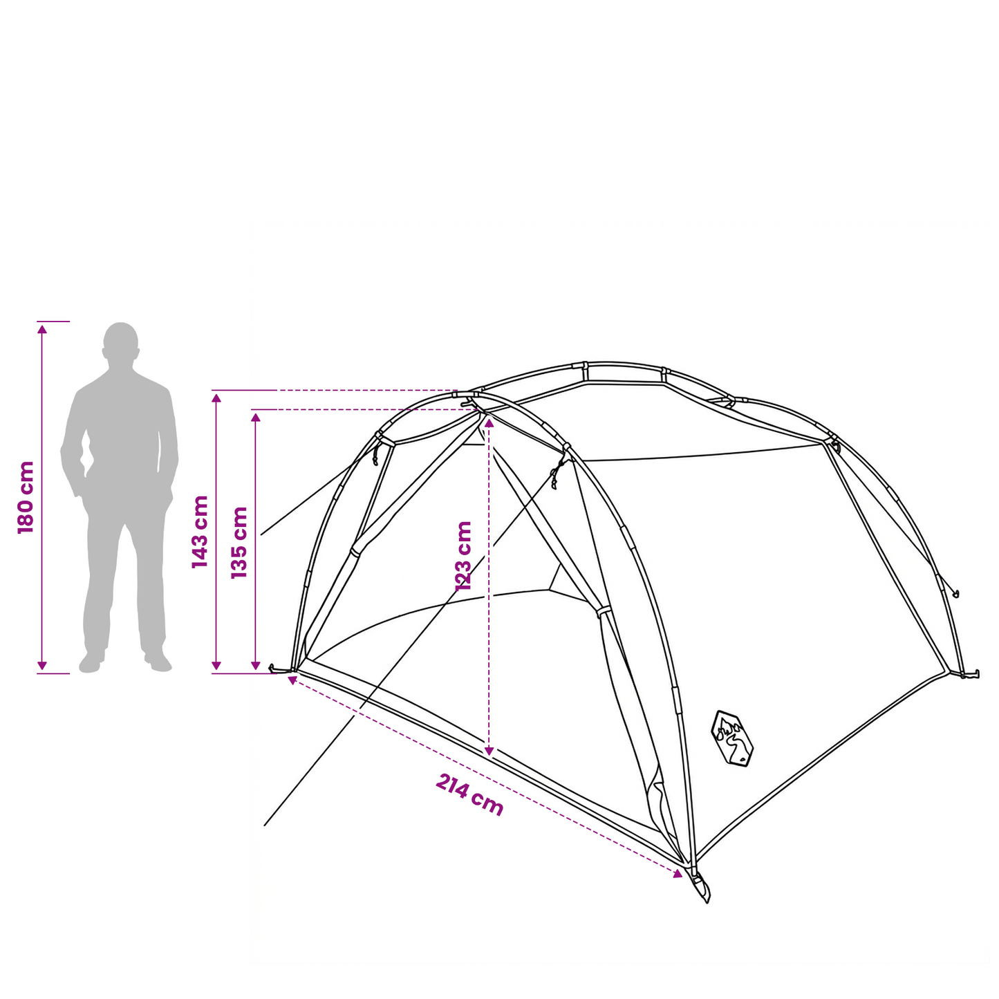 Tunnel Tent Olive Green 4-Person 185T Polyester with PU Coating