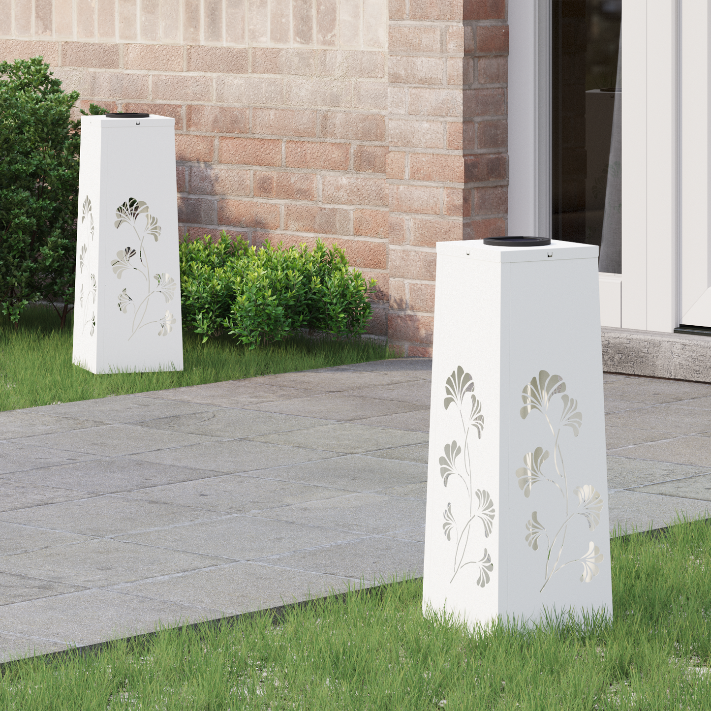 Solar LED Pathway Light 2 pcs White Cold Rolled Steel