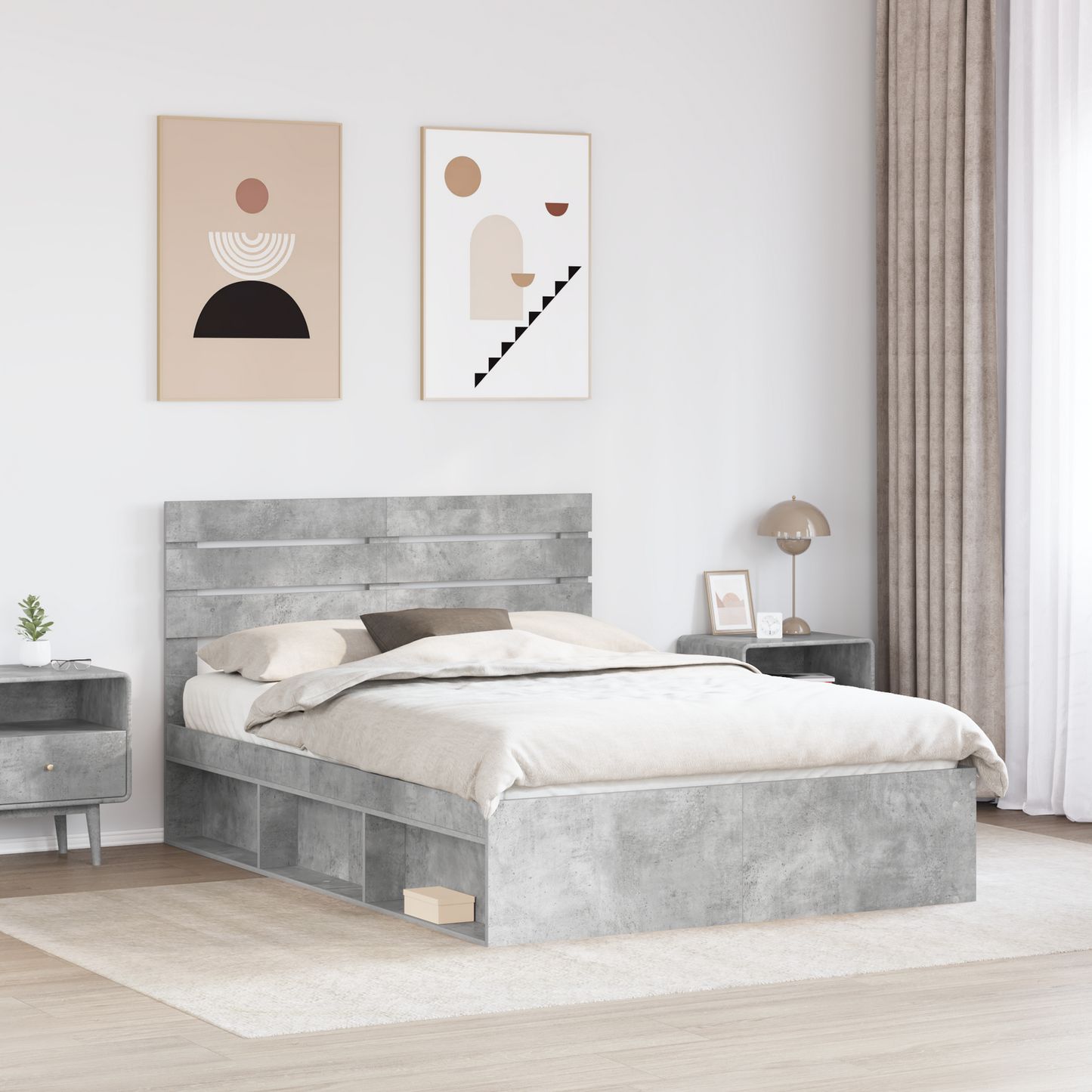 Bed Frame with Headboard Concerte 160 x 200 cm Solid Pine Wood