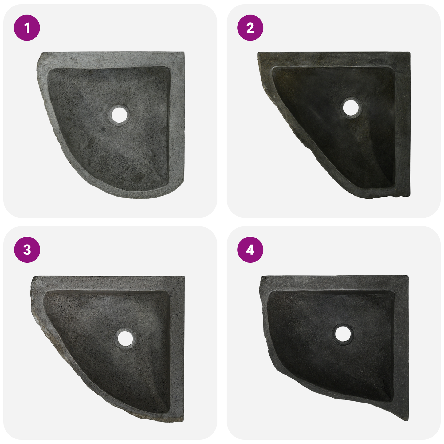 Basin Grey (38-45) x (38-45) x 12 cm River stone