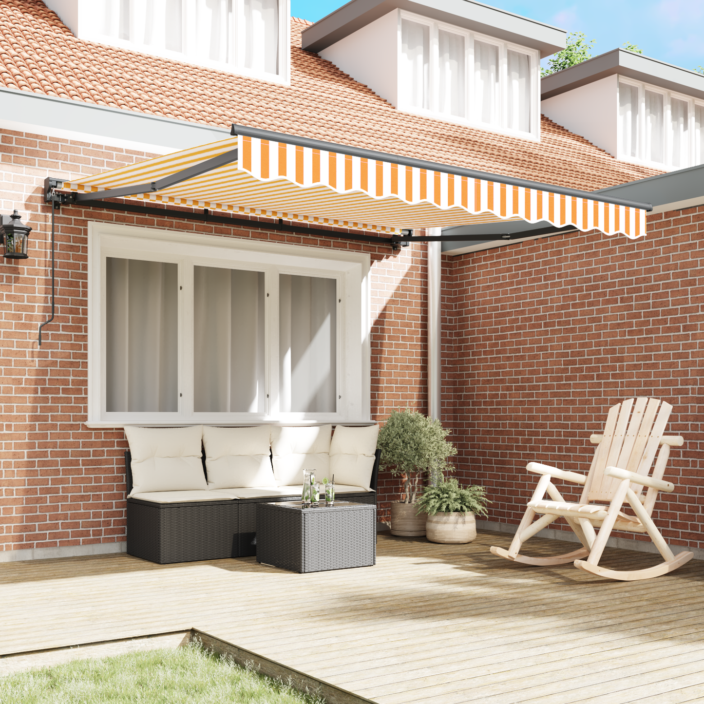 Awning Frame Yellow and White 300 x 250 cm