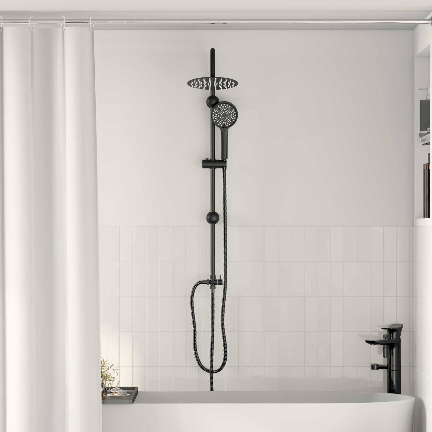 Shower System Black 47 x 20 x 95 cm Stainless Steel