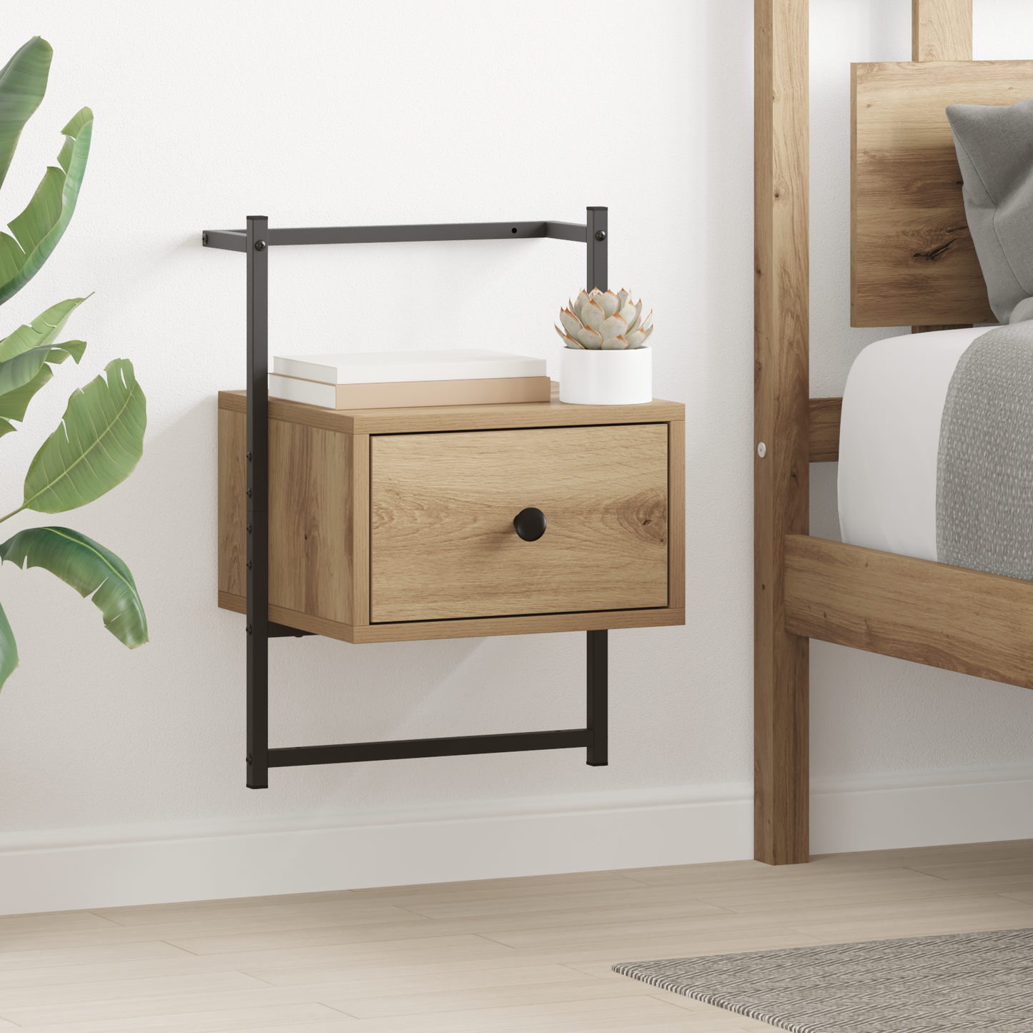 Bedside Cabinet with Drawer 2 pcs Artisan Oak 35 x 30 x 51 cm