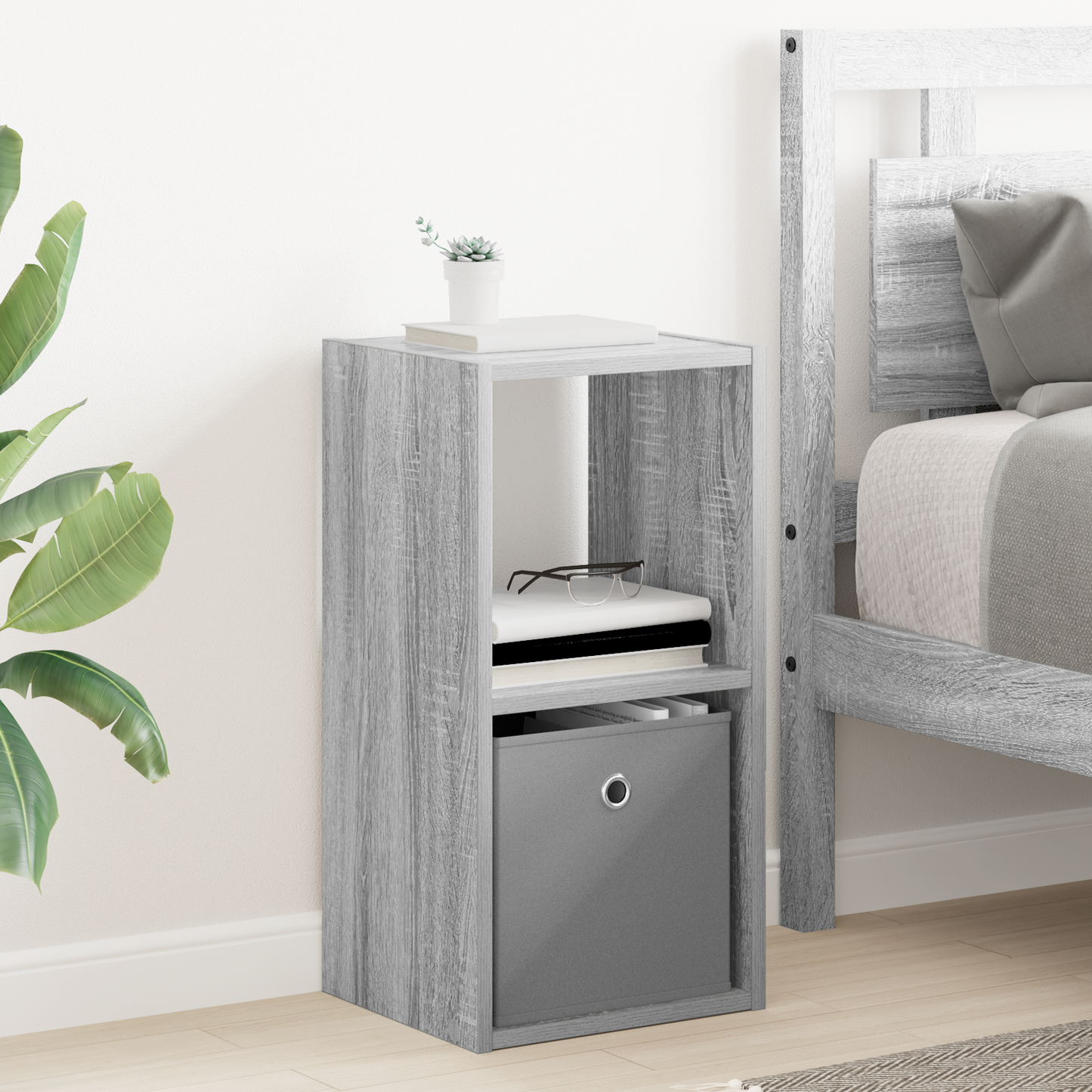Bedside Table with Drawer 2 pcs Grey Sonoma 30.5 x 27 x 59.5 cm