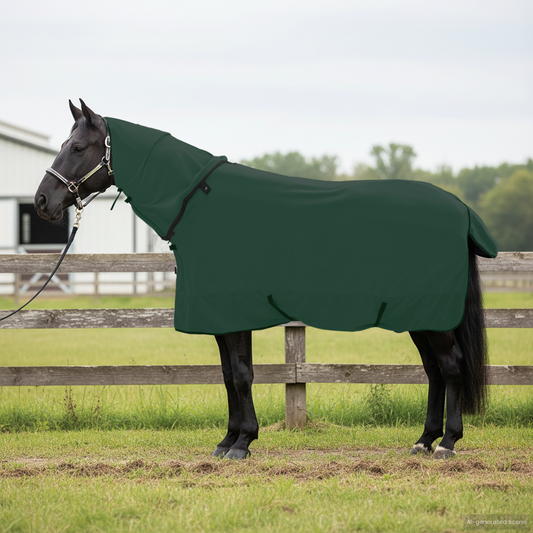 Horse Blanket Dark Green 145 cm Polyester Fleece