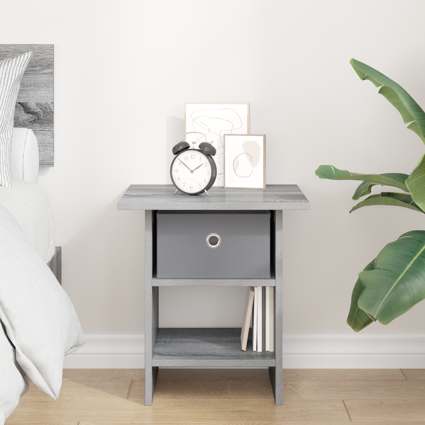 Bedside Table Grey Sonoma 41 x 40 x 45 cm Engineered Wood
