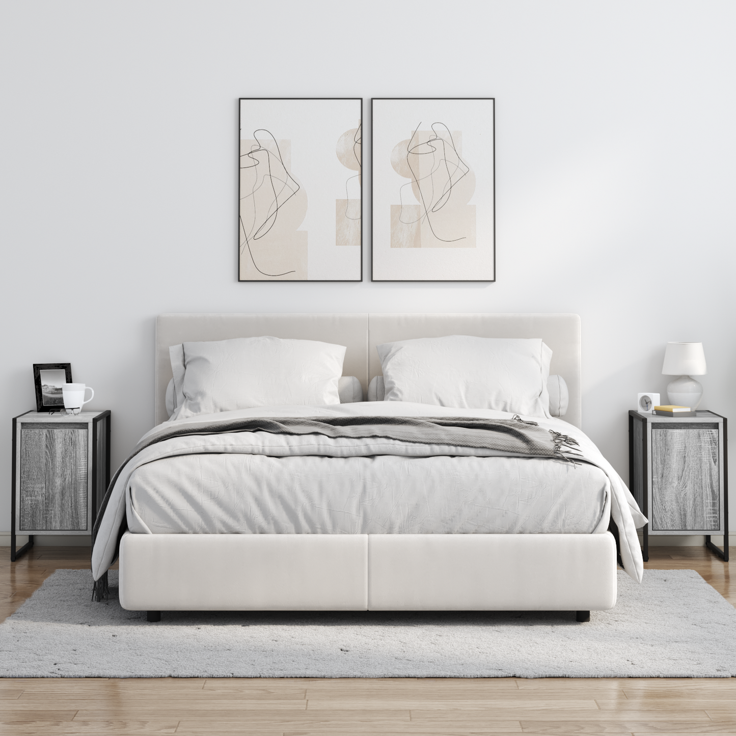 Bedside Table Grey Sonoma 39.5 x 30 x 50 cm Engineered Wood