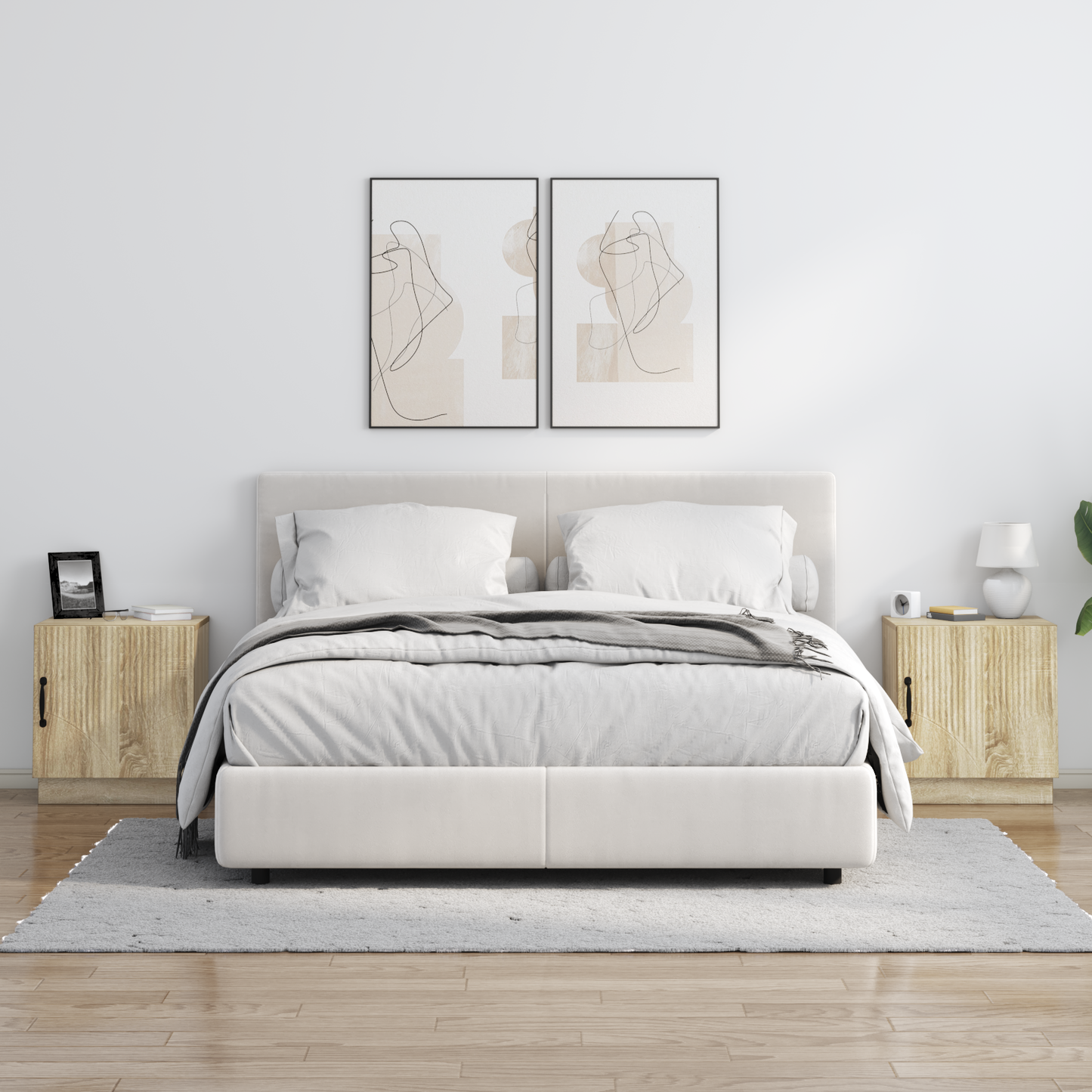 Bedside Table 2 pcs Sonoma Oak 43 x 34.5 x 47 cm
